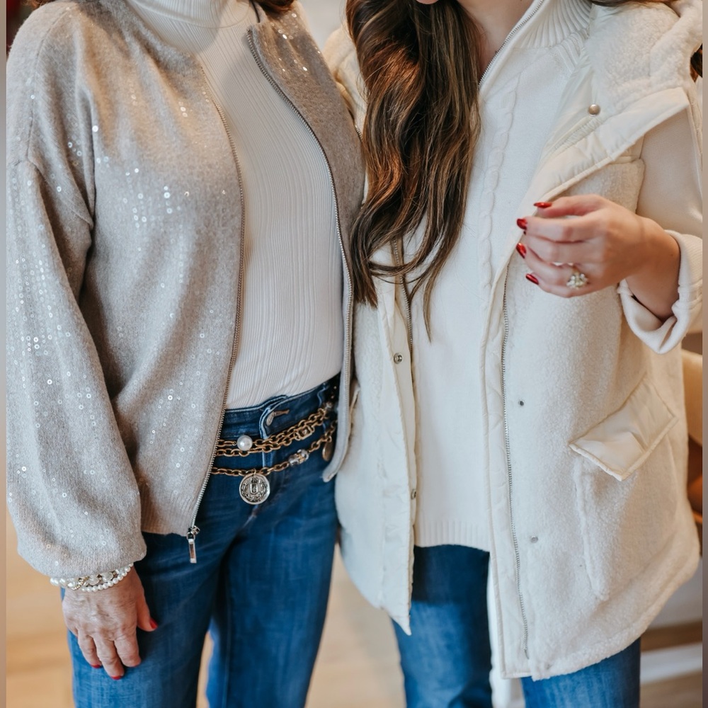 Chico’s White Sherpa Vest
